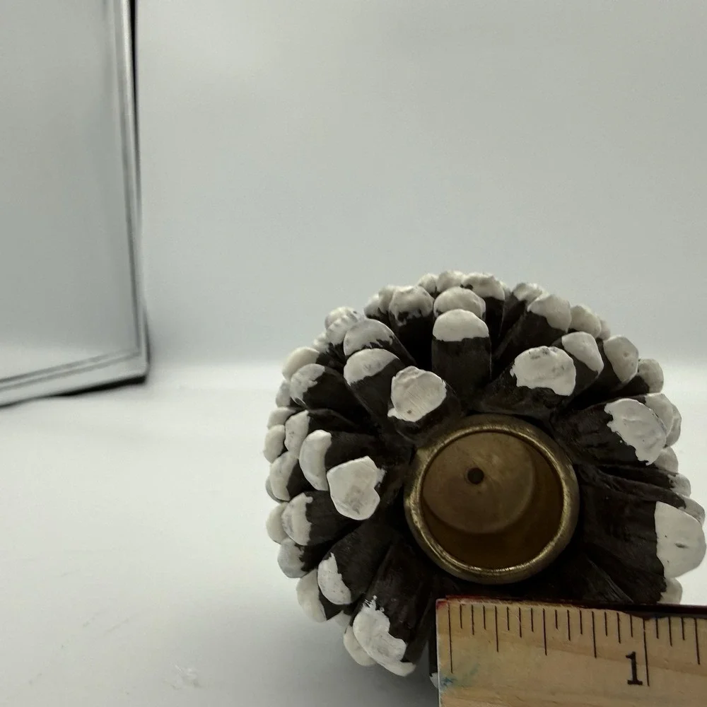 SET‎ of 2 Pine Cone Candlestick HOLDERS Christmas Holiday  Rustic Decor